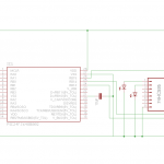 Three LEDs with a shift register schematic